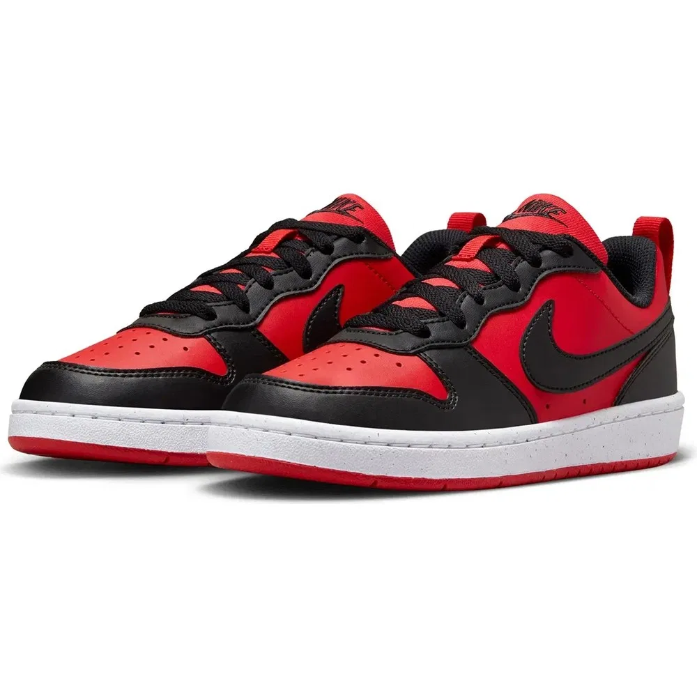 Детские кроссовки для мальчиков с низким верхом на шнуровке Court Borough Low Recraft Nike, Red Black