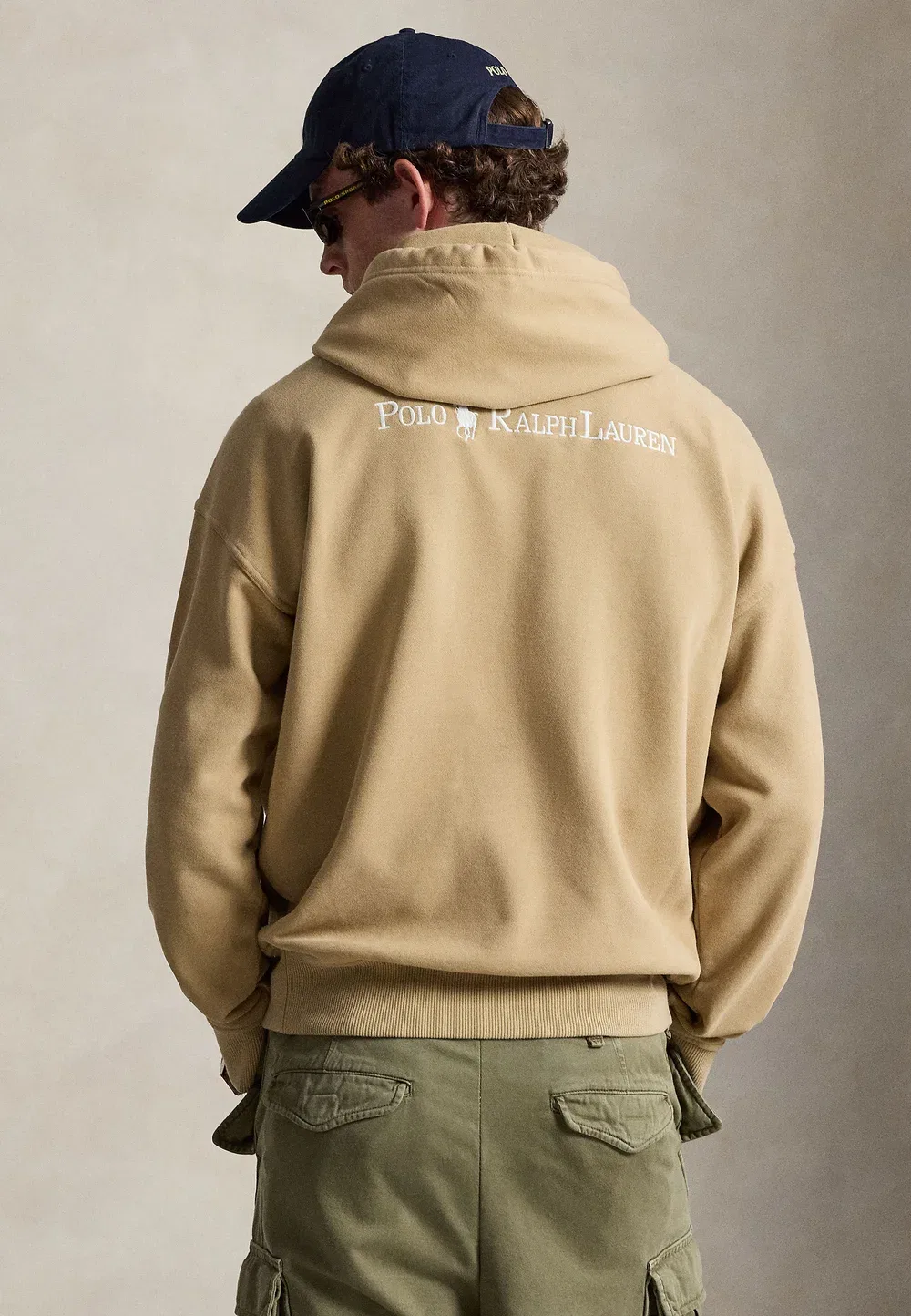 Толстовка свободного кроя из флиса с логотипом - худи Polo Ralph Lauren, Vintage Khaki — фото 3