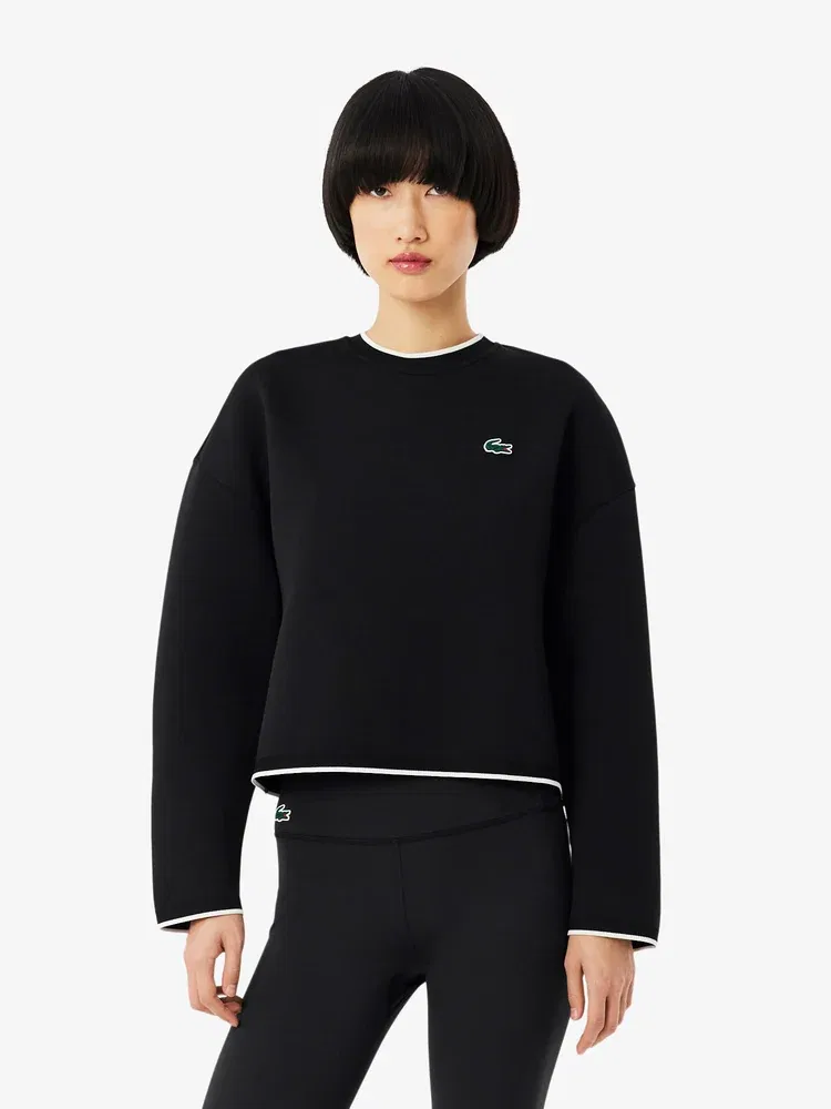 Футболка спортивная LACOSTE SF4190, женская, круглая горловина, полиэстер, темно-синяя