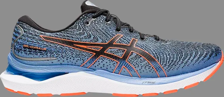 

Кроссовки gel cumulus 24 4e wide 'black shocking orange' Asics, синий