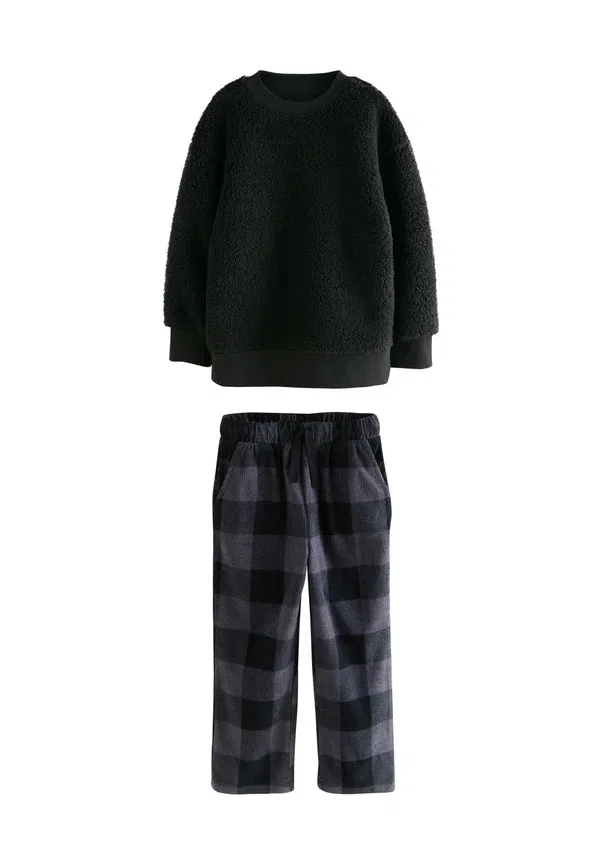 Пижама флисовая Regular fit - single cosy set Next Check Bottom, черный