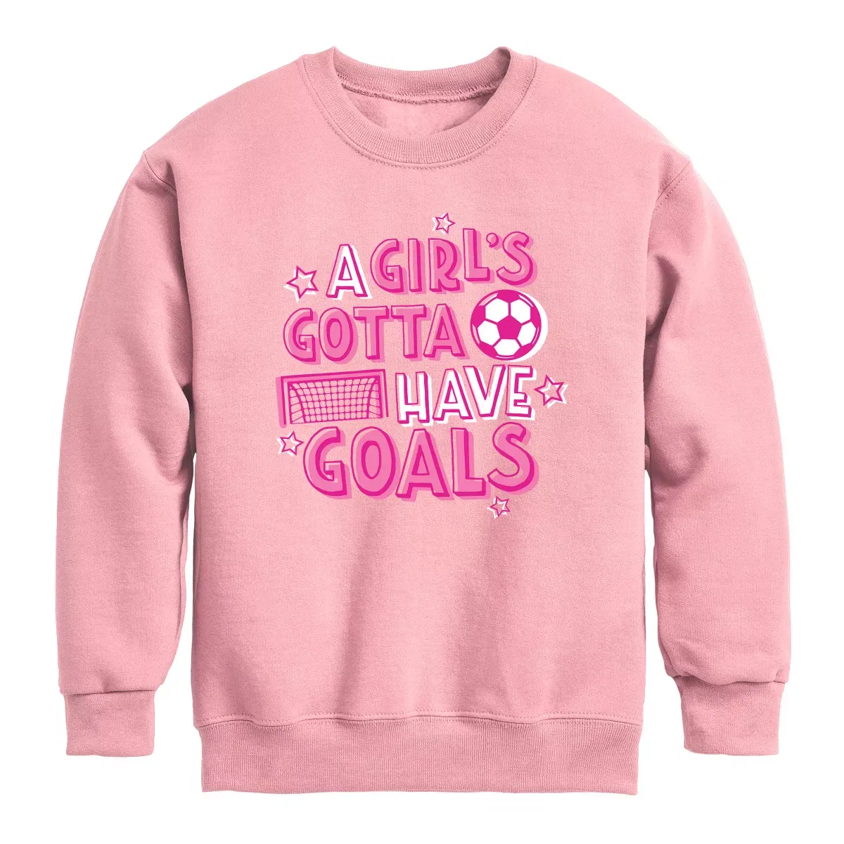 Детское худи из флиса с принтом Girls Gotta Have Goals Instant Message, Mauve