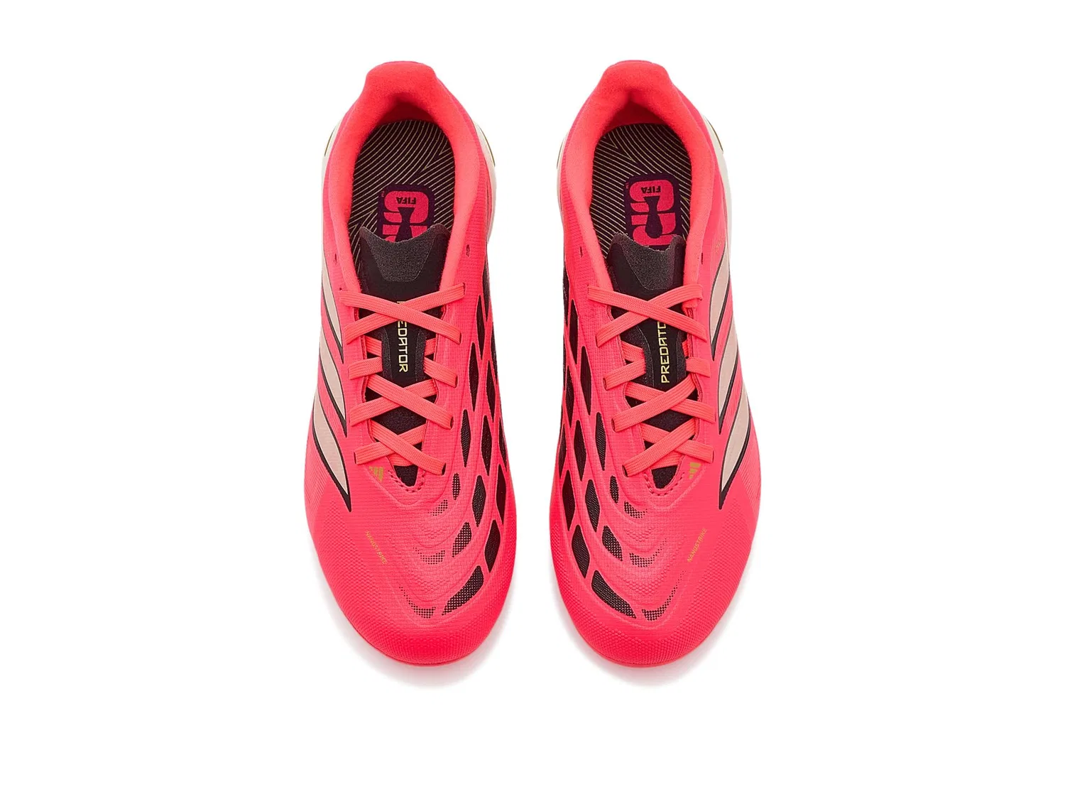 Бутсы Predator League Firm Ground (для маленьких и больших детей) Adidas Kids, Solar Turbo/Thermal Chrome/Core Black — фото 3