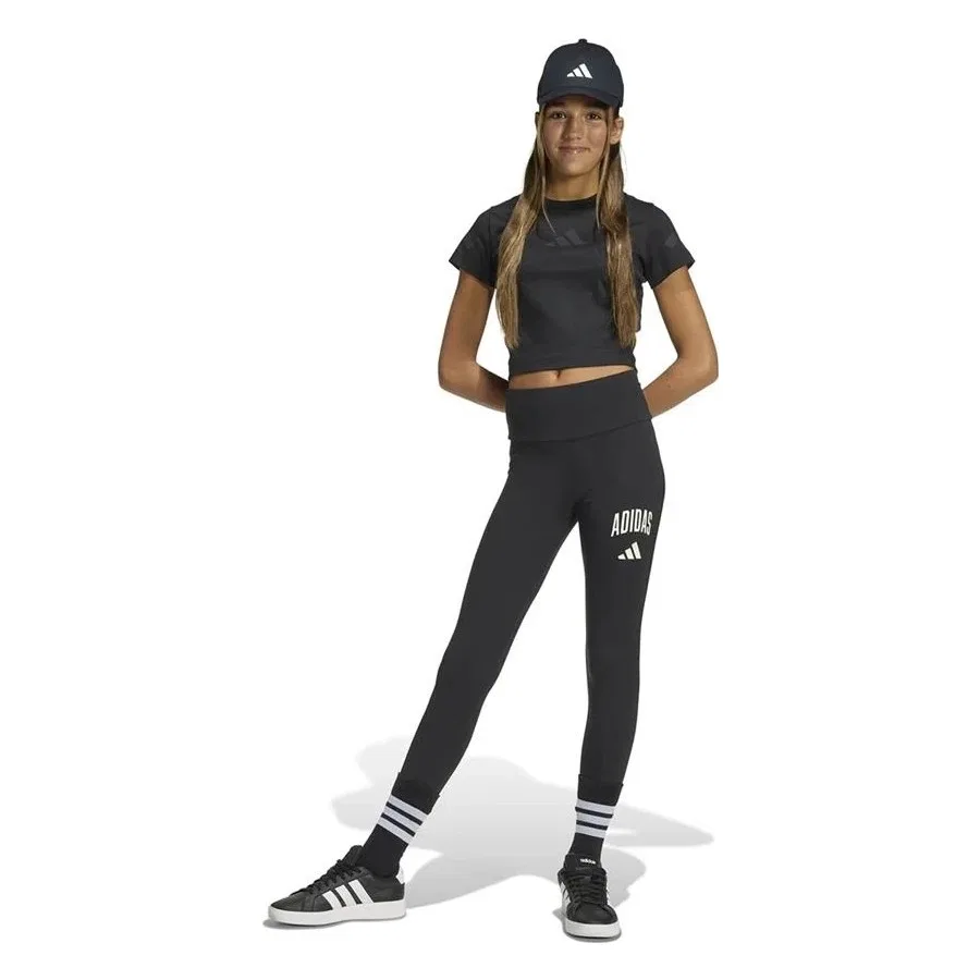 Детские спортивные леггинсы с принтом Jg Clgt Leg adidas, Черный — фото 3