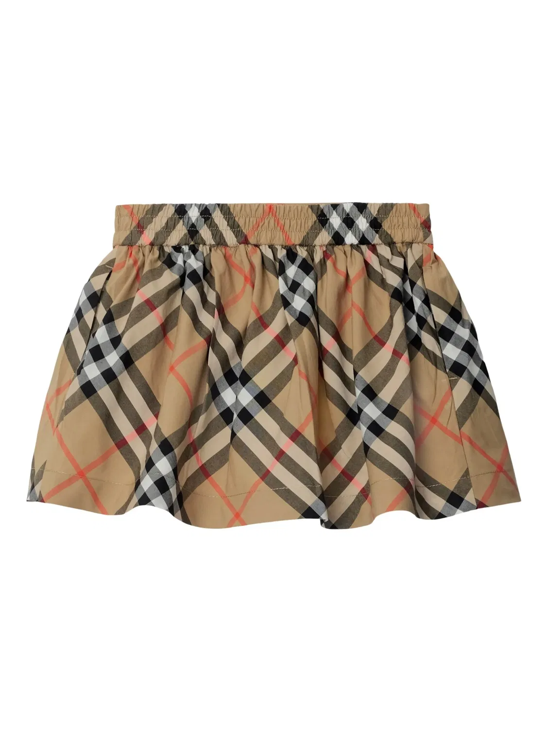 Юбка из хлопка с рисунком Nova Check Burberry, бежевый — фото 3
