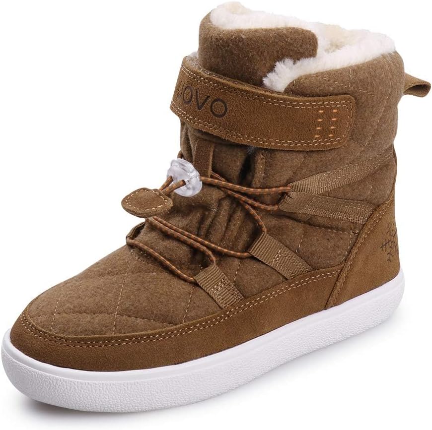 

Детские зимние ботинки UOVO для мальчиков, водонепроницаемые, противоскользящие, с меховой подкладкой, для улицы (младший/старший ребенок), коричневый
