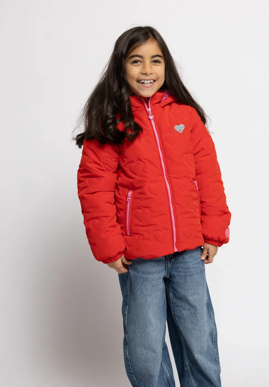 Little Winterjas Hartjes - зимняя куртка Looxs Revolution, Rood