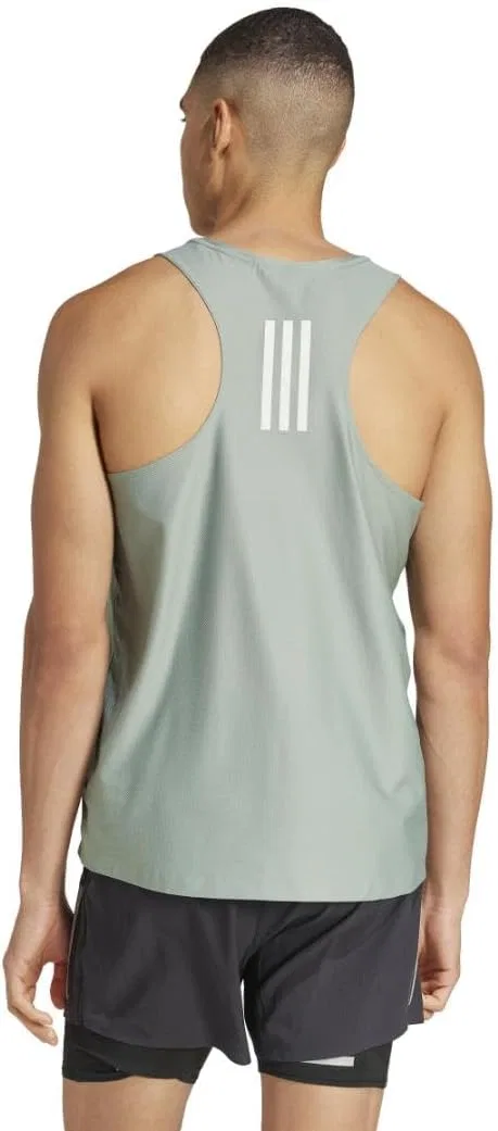 Мужской беговой топ-безрукавка Own the Run Tank Top adidas, Silver Green/Green — фото 2