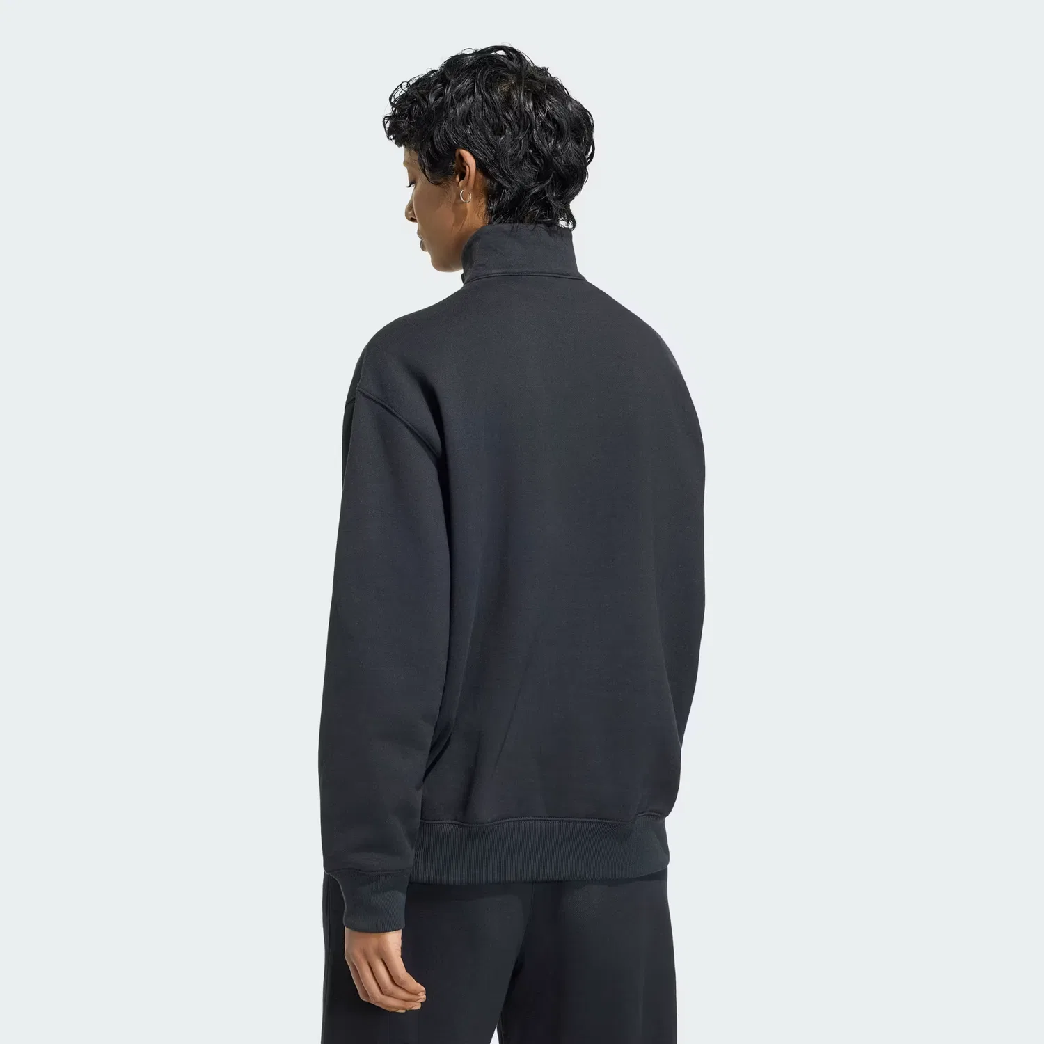 Женская толстовка свободного кроя Essentials Fleece Half-Zip Adidas Originals, черный — фото 2