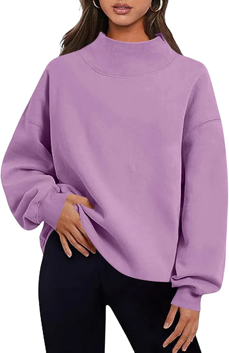 Женский свитшот с принтом, модель Cute Oversized, #J-purple
