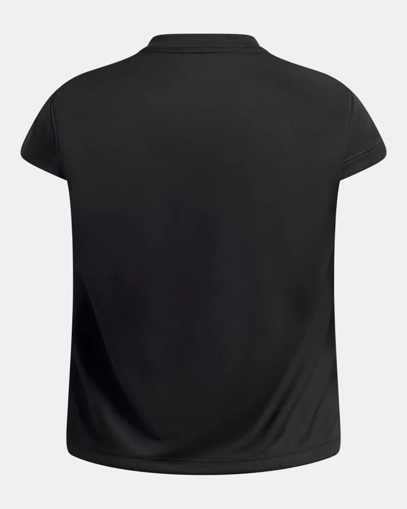 Футболка для девочек с драпировкой по боку UA Tech Ruched UnderArmour, Black/White — фото 2