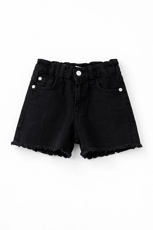 Детские джинсовые шорты для девочек с обычной посадкой Babylory Kdis Store, Black — фото 2