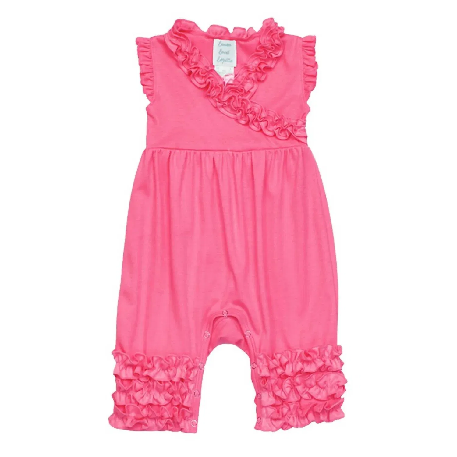 Детский боди-комбинезон для девочек из хлопка Ava Lemon Loves Layette, розовый — фото 2