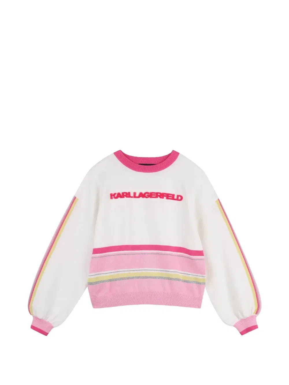 Джемпер в полоску с логотипом Karl Lagerfeld Kids, белый