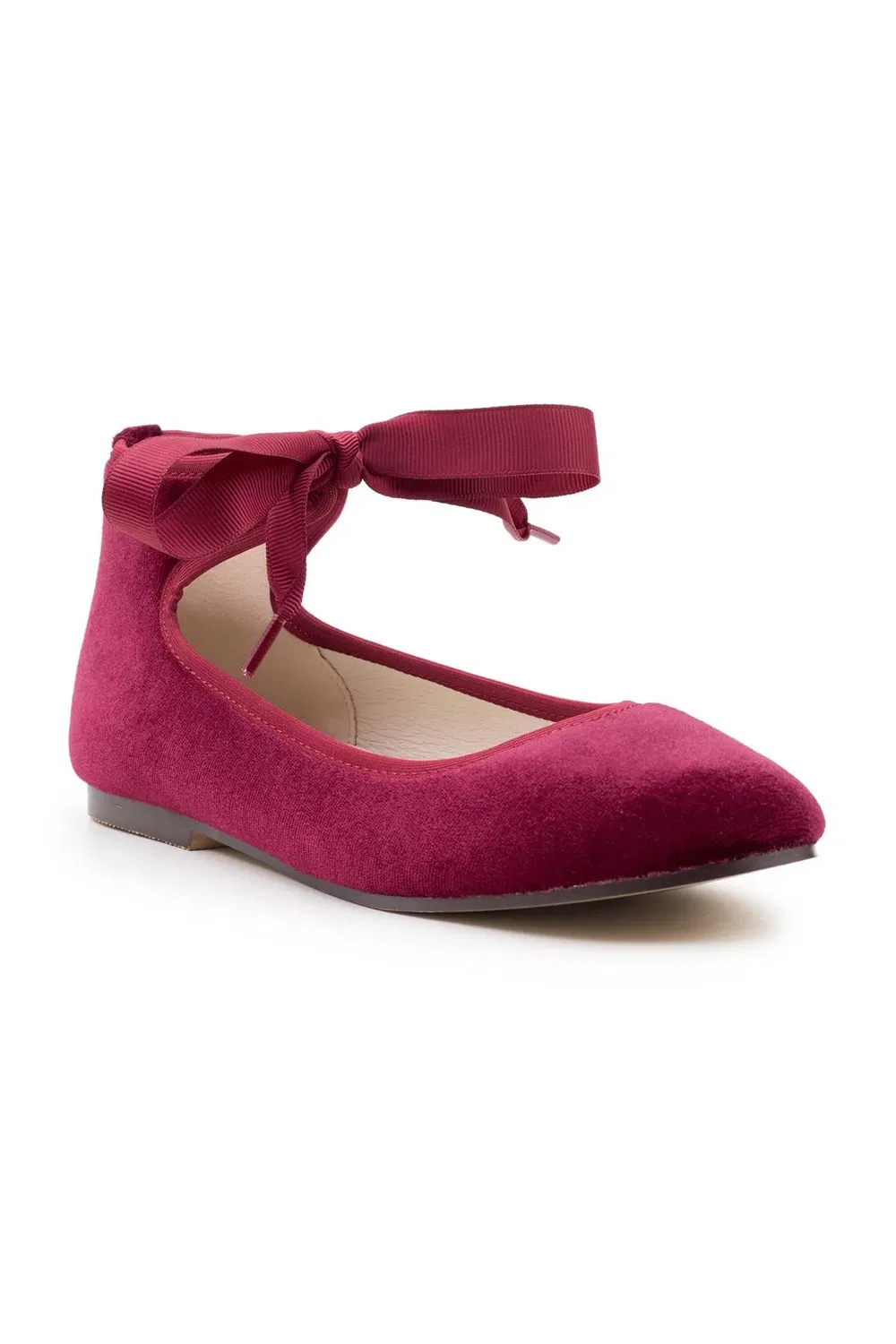 Балетки бордовые велюровые Ariana Roco, Burgundy