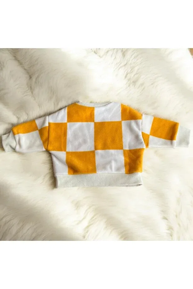 Детские свитшот для девочек с длинным рукавом Divista, Orange White — фото 4