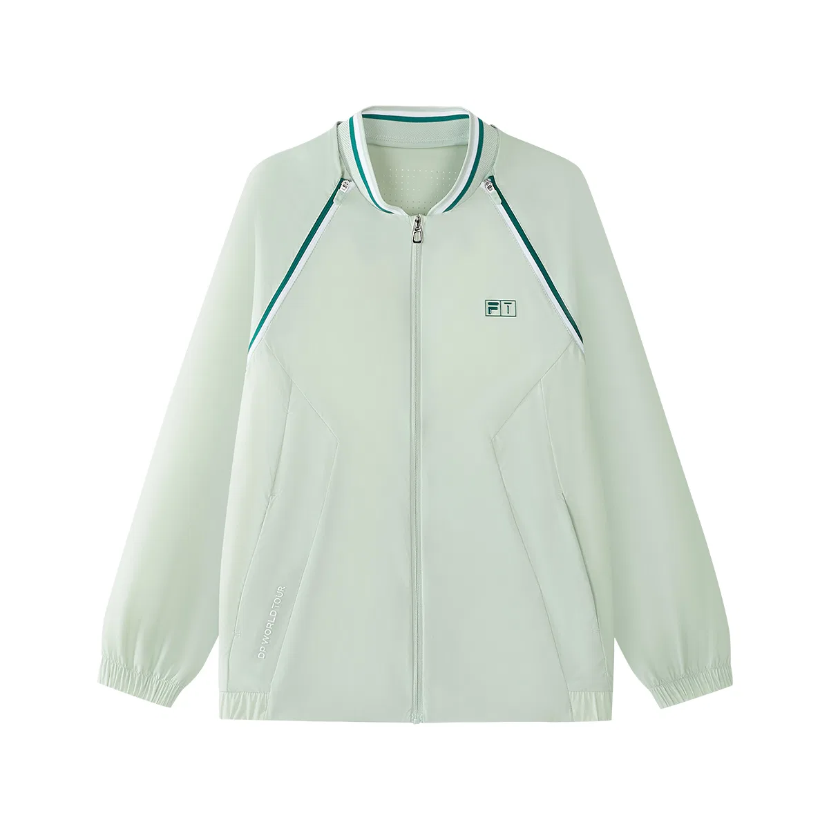 Футболка с бейсбольным воротником, тонкая, FILA KIDS, Foam Green