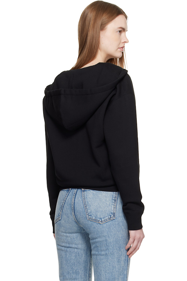 Хлопковая махровая толстовка на молнии Jil Sander, черный — фото 3