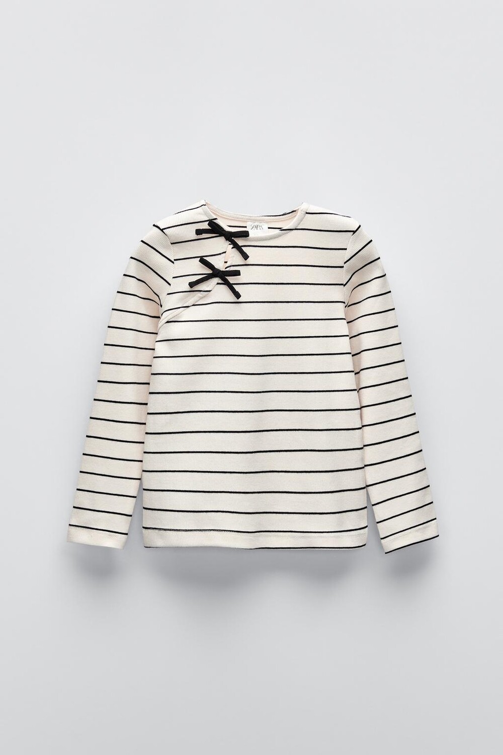 

Футболка в рубчик с полосатой лентой ZARA, цвет stripes