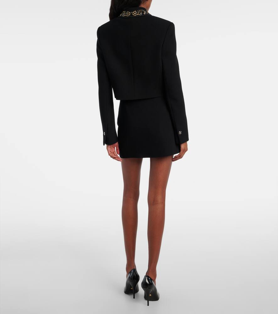 Куртка из смесовой шерсти со стёгаными деталями Versace, Black — фото 3