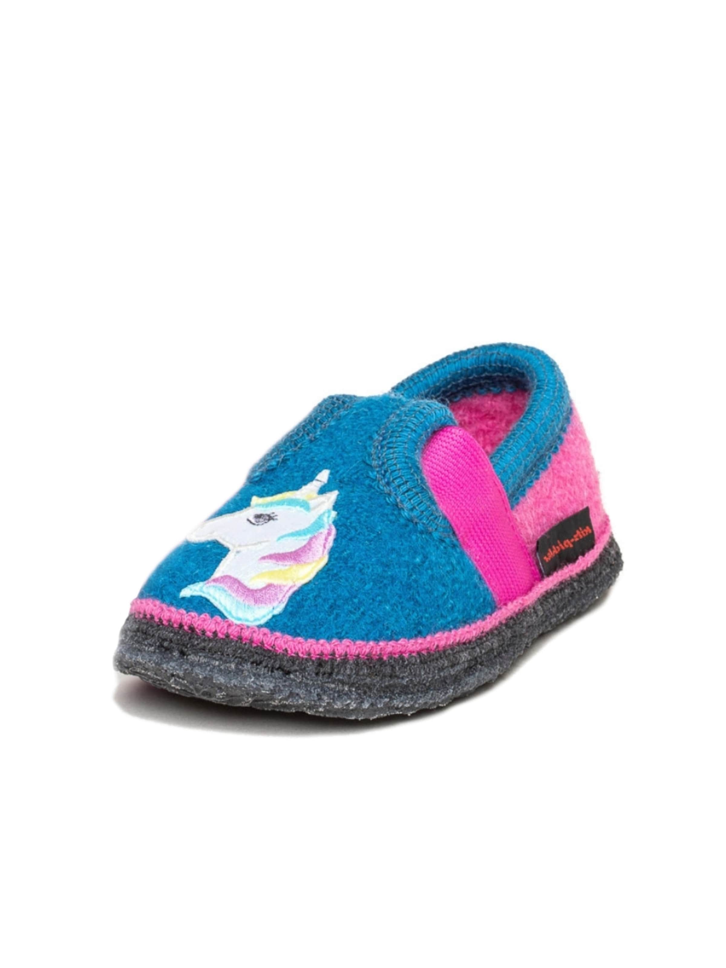 Kitz-pichler Тапочки 'Walkpantoffel Bobby Appl. Einhorn' в цвете Aqua