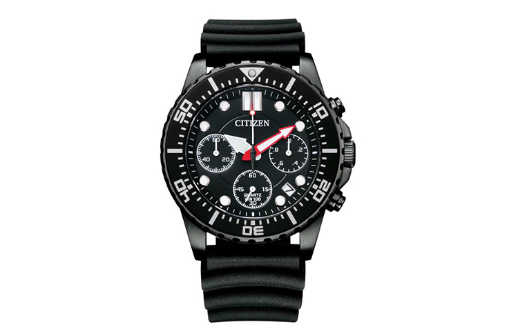 

CITIZEN Часы Quartz Movement Rubber Strap Watch Men's Watch Black Dial, Black