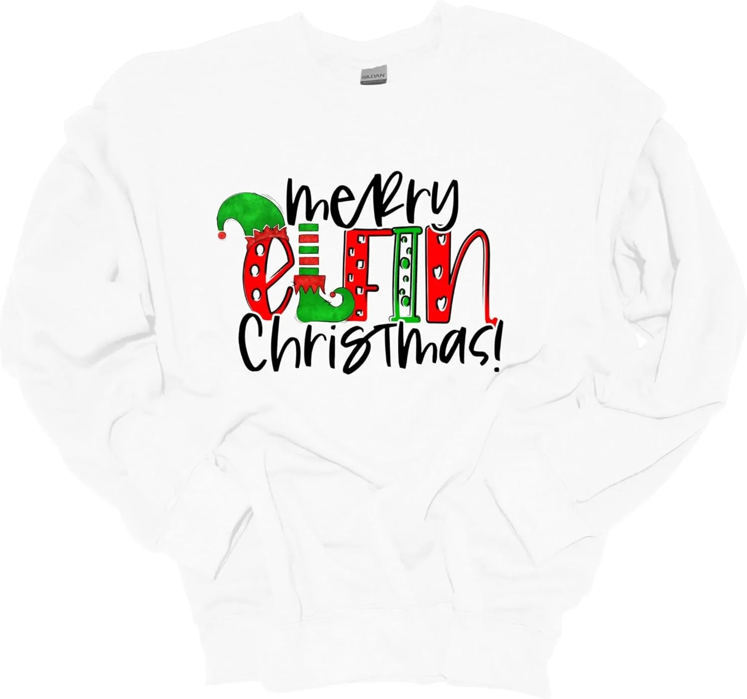 

Толстовка Trenz Shirt Company Unisex с новогодним принтом Merry Elfin Christmas