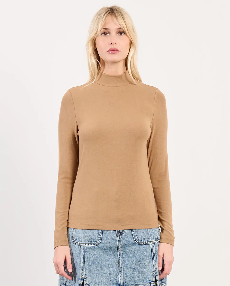 

Женский джемпер с высоким воротником и длинными рукавами Lili Sidonio, светло-коричневый