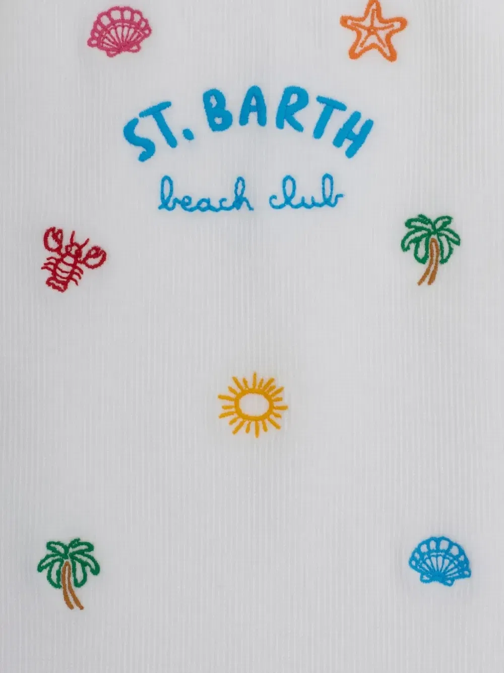 Майка хлопковая с вышивкой Jr MC2 Saint Barth Kids, белый — фото 3