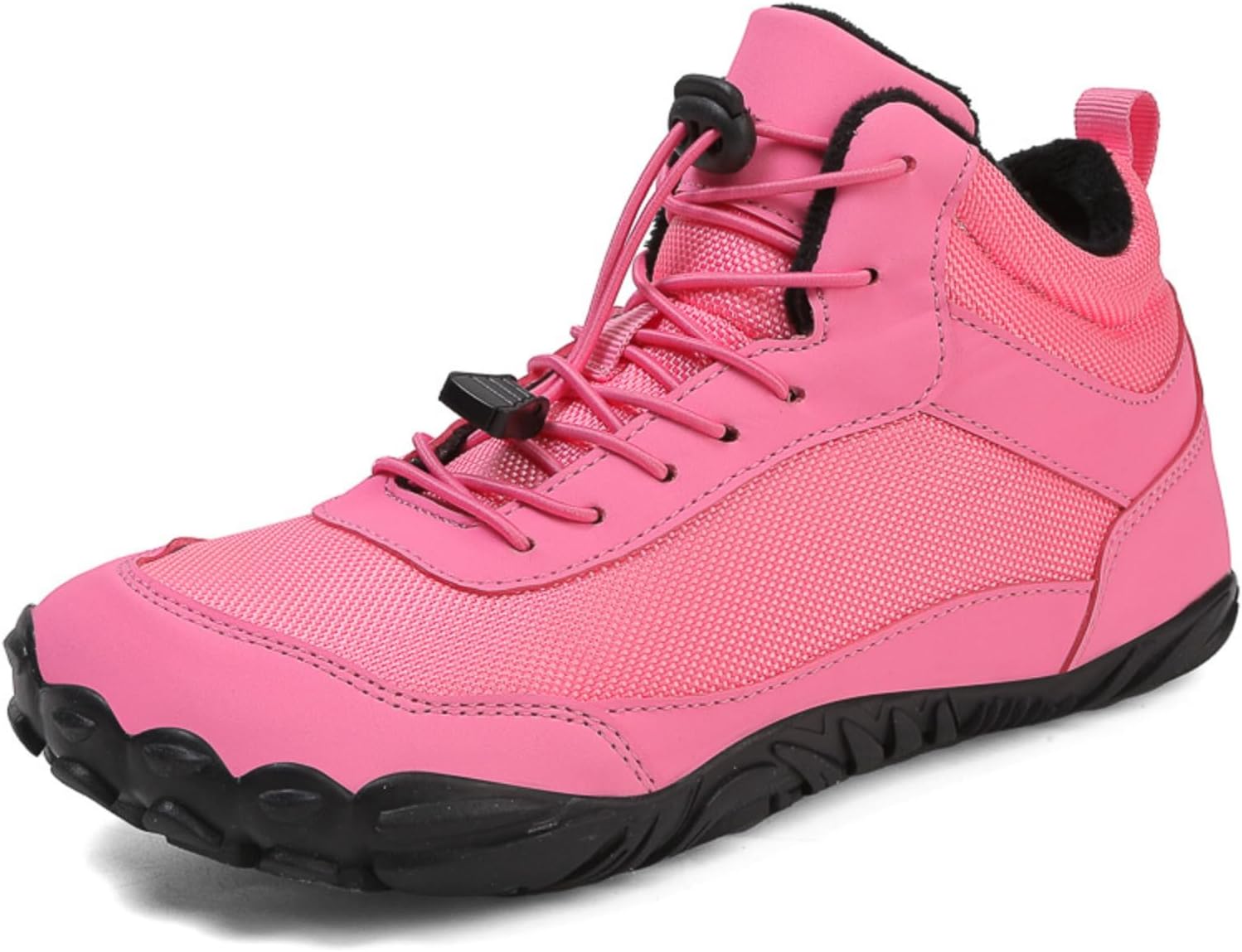 

Унисекс зимние горные ботинки Azttoztto для улицы, с флисовой подкладкой и толстой подошвой, водонепроницаемые канвасовые походные ботинки, розовый
