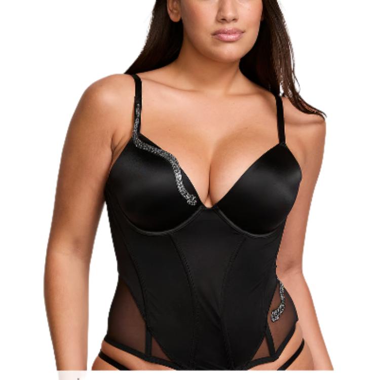 Victoria's Secret Фирменное белье Snake Year Limited Collection, бюстгальтер Fishbone, женский, цвет black — фото 3