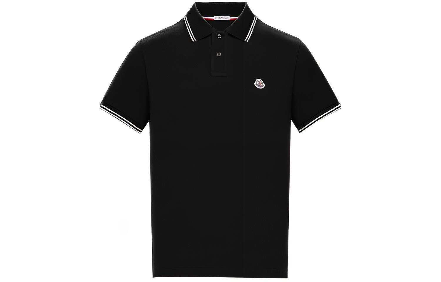 

Футболка-поло с нашивкой-логотипом Moncler, черный