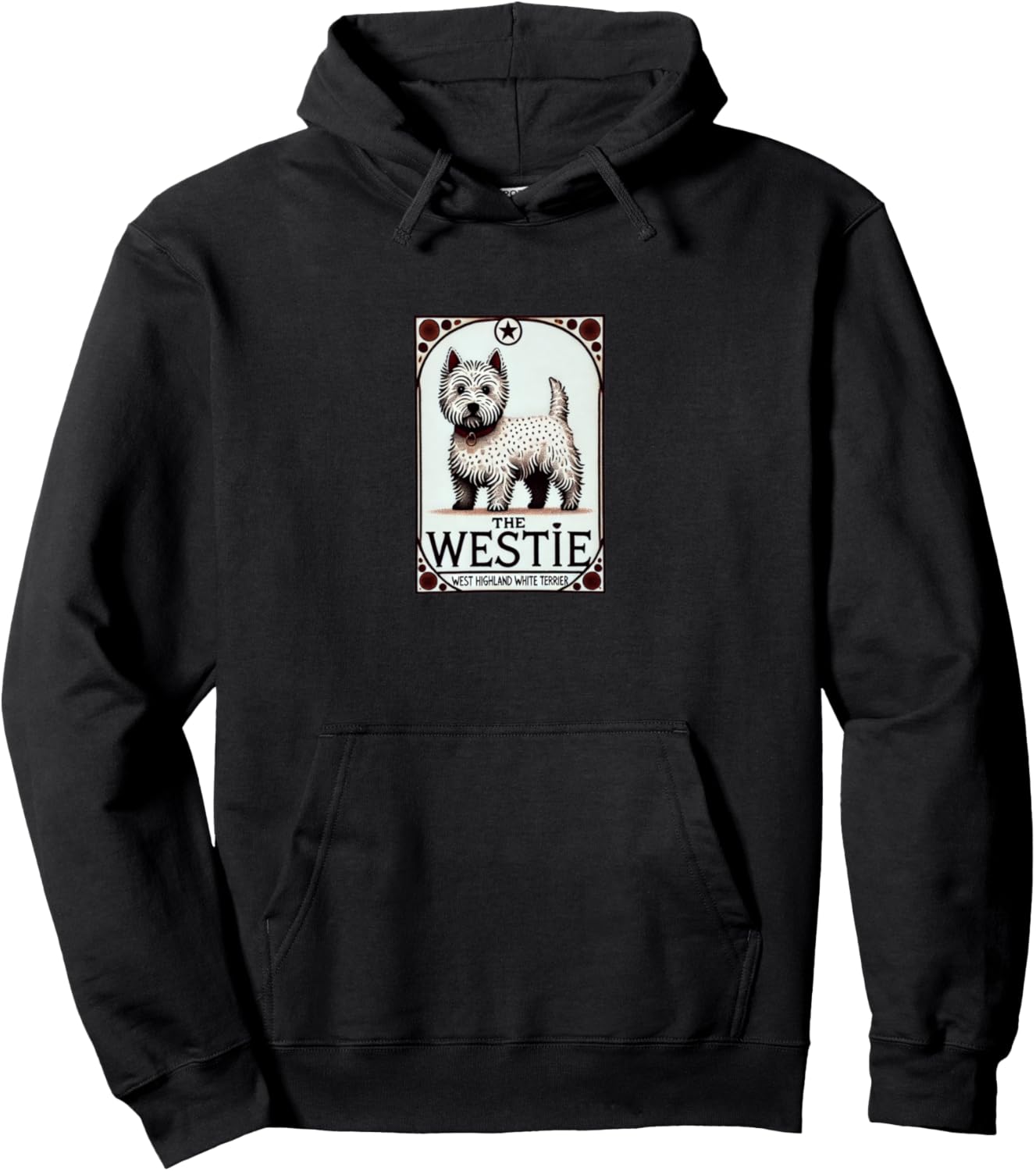 

Худи с иллюстрацией карты Таро «Вести» Vintage Westie Lovers Snugg, черный