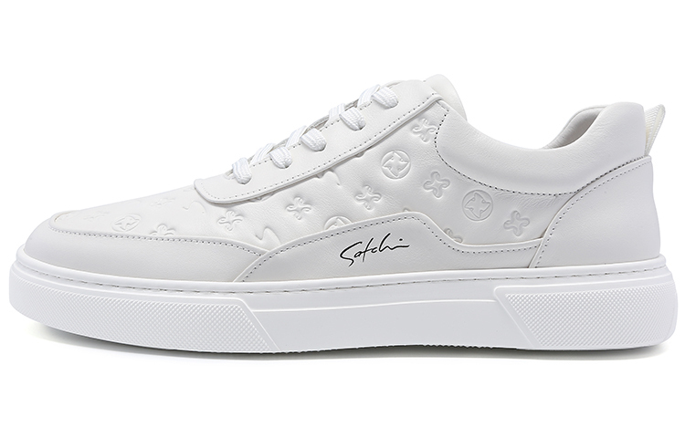 

Антискользящие износостойкие легкие дышащие низкие скейтбордские кроссовки мужские белые Satchi