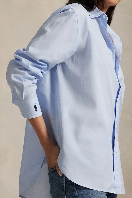Хлопковая рубашка с длинным рукавом Light Shirt Polo Ralph Lauren, синий — фото 4