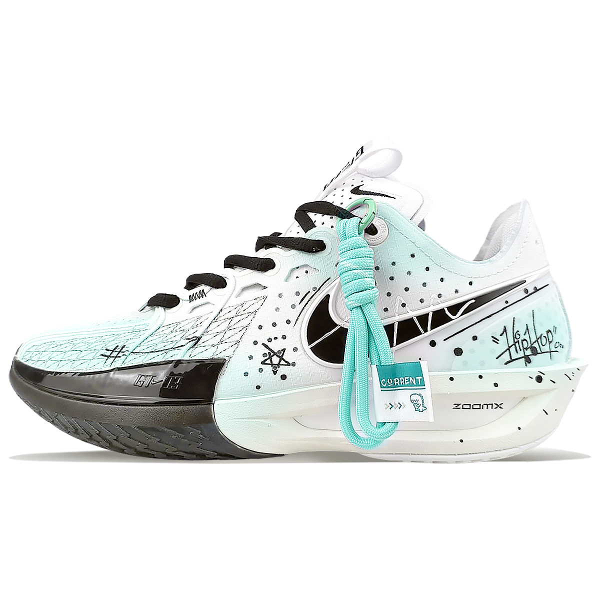 Nike Air Zoom G.T. Cut 3 Износостойкие противоскользящие низкие баскетбольные кроссовки Unisex Белый Зеленый