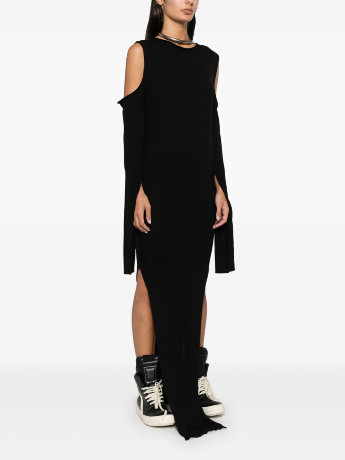 Платье макси с вырезами от Rick Owens, черный — фото 3