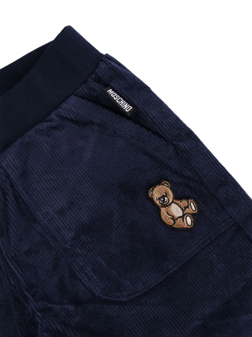 Вельветовые брюки "Teddy Bear" Moschino Kids, синий — фото 3