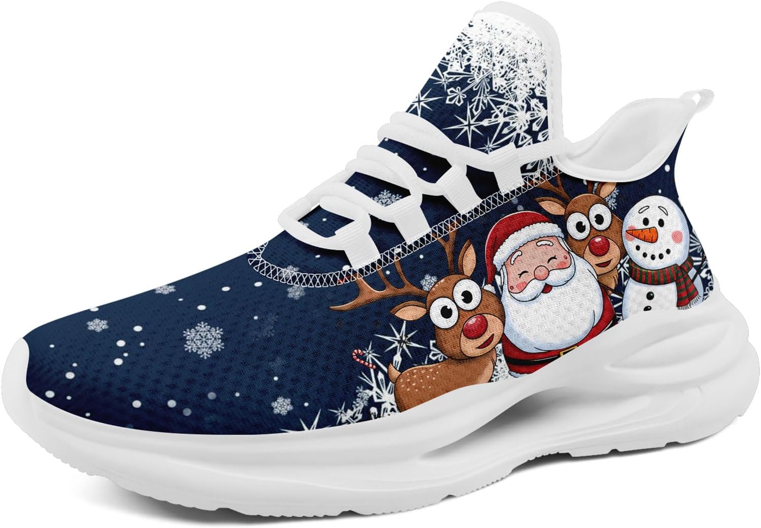 

Унисекс легкие кроссовки на Рождество с принтом Санта-Клауса, праздничные беговые кроссовки для мужчин и женщин Awsole, белый/красный/синий/коричневый