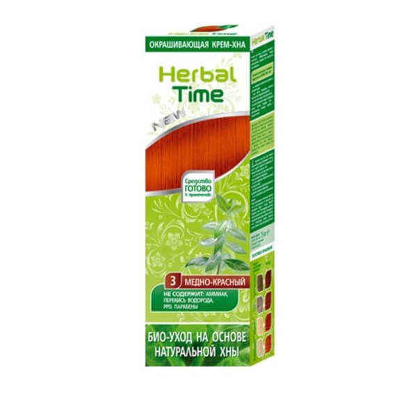 

Herbal Time, Натуральная хна, Медово-красный, 75 мл