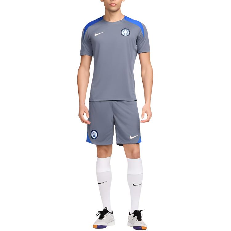 Футболка Inter Milan Strike Men's Dri FIT Soccer Short Sleeve Top Nike, сине-серая — фото 3