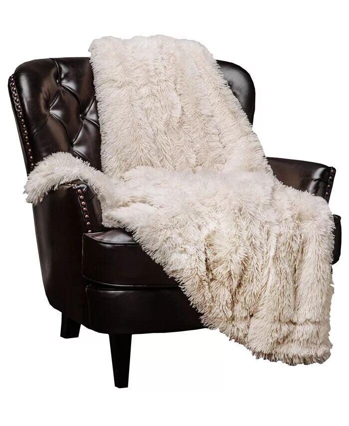 

Однотонное длинное одеяло премиум-класса из искусственного меха — мягкое, пушистое одеяло — для кровати или дивана — 60 x 70 дюймов — желтое Chanasya, слоновая кость/кремовый