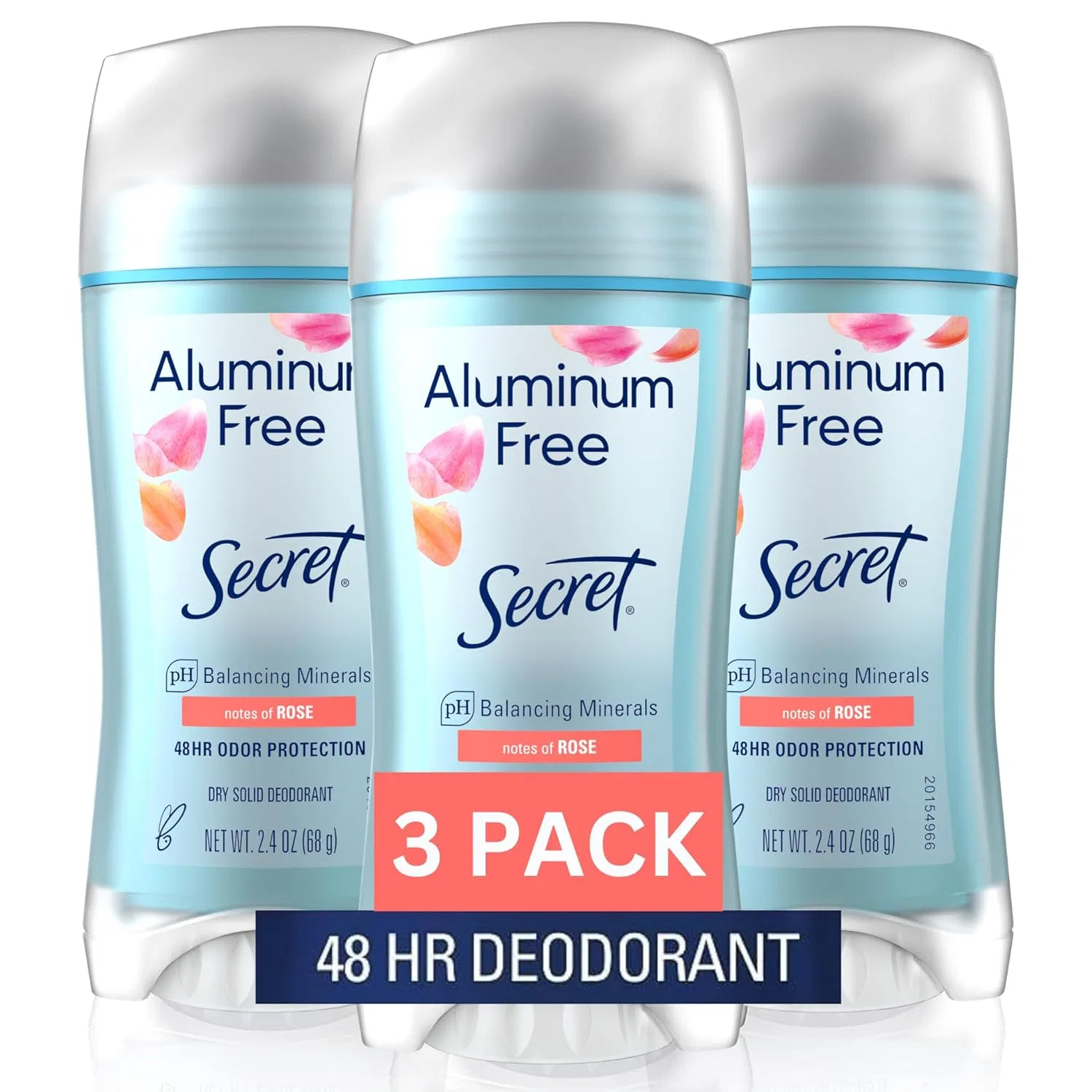 Женский дезодорант Secret без алюминия с ароматом розы 60 г, упаковка из 3 штук Secret