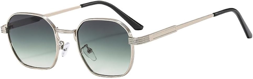 

Солнцезащитные очки UV400 с защитой от УФ-излучения — черная градиентная металлическая оправа, разноцветные, в стиле панк, для женщин и мужчин, для бега и активного отдыха UYPTK, Silver-green