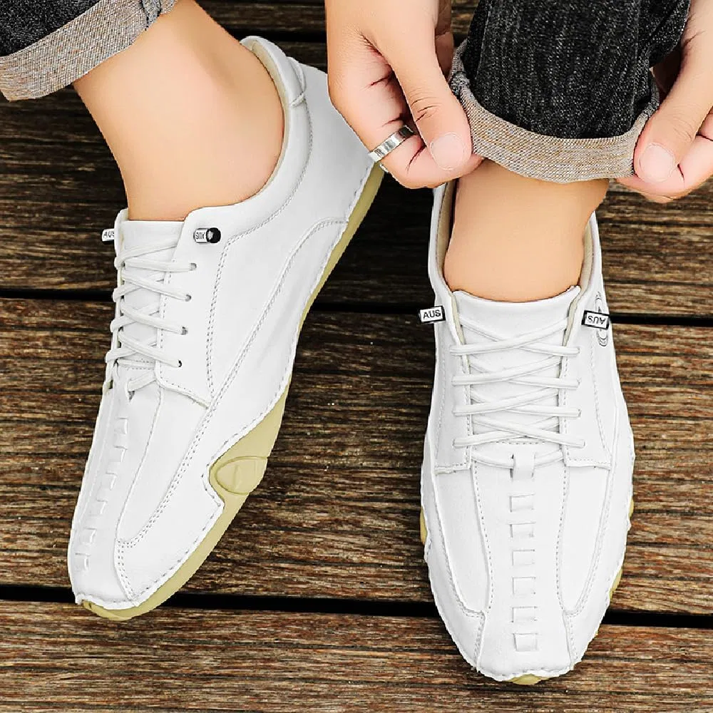 Мокасины Leather Lace-up Loafers, белый Asifn — фото 3