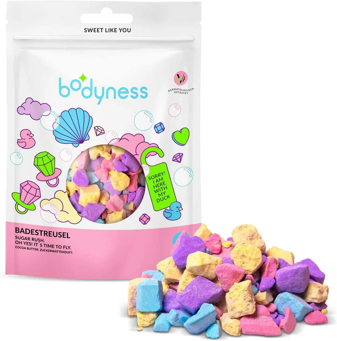 Набор из 5 шипучих солей для ванн BODYNESS Sugar Rush с ароматом сахарной ваты Bodyness, Sugar Rush Bath Sprinkles Pack Of 5 — фото 4