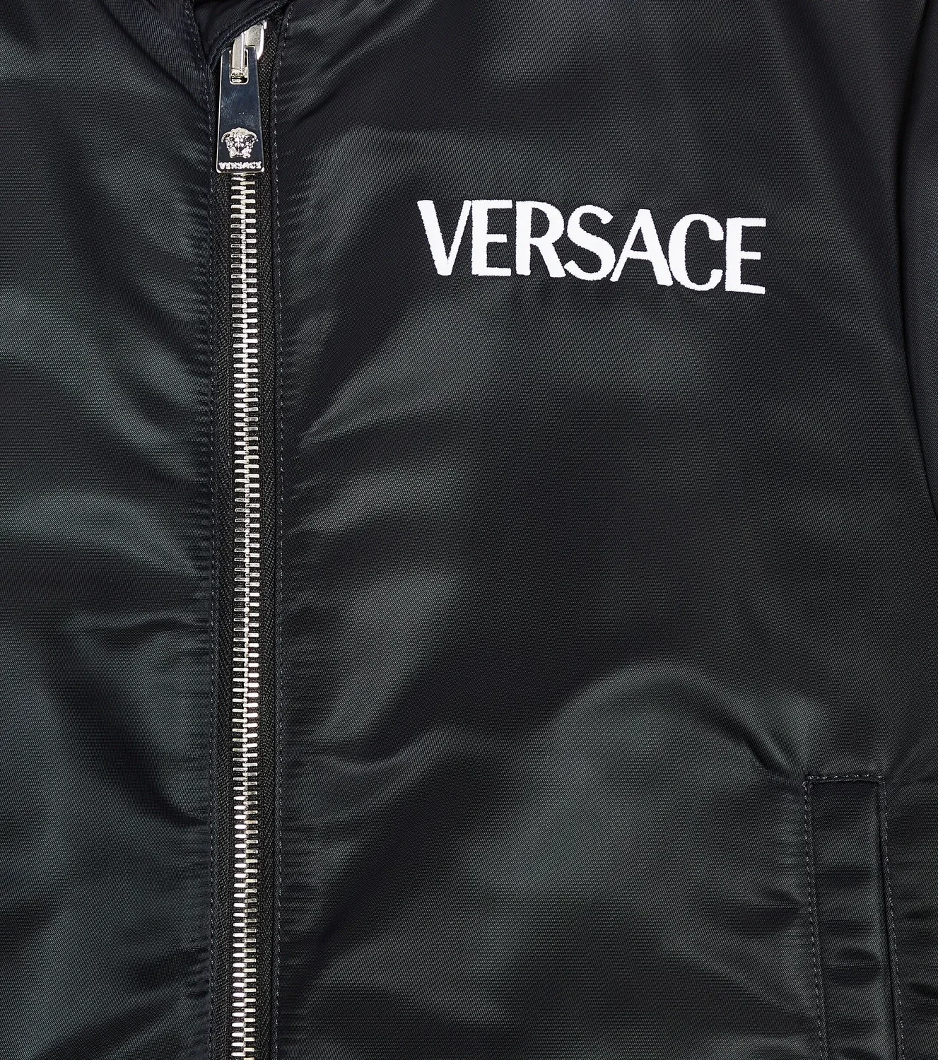 Бомбер с принтом Versace Kids, черный — фото 2