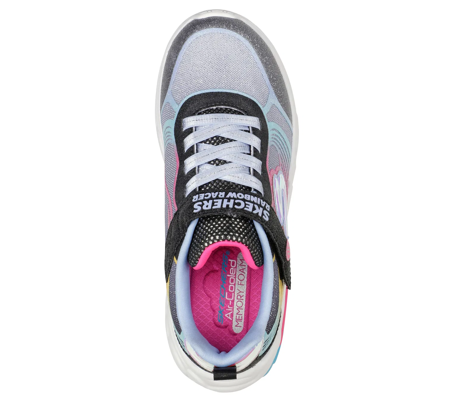 Детские кроссовки с подсветкой Rainbow Racer Nova Blitz Skechers, Schwarz Blau Bunt — фото 2