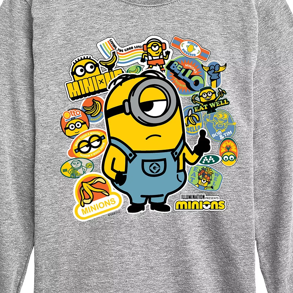 Детское лонгслив с принтом Minion & Banana Stickers Despicable Me, Black — фото 2