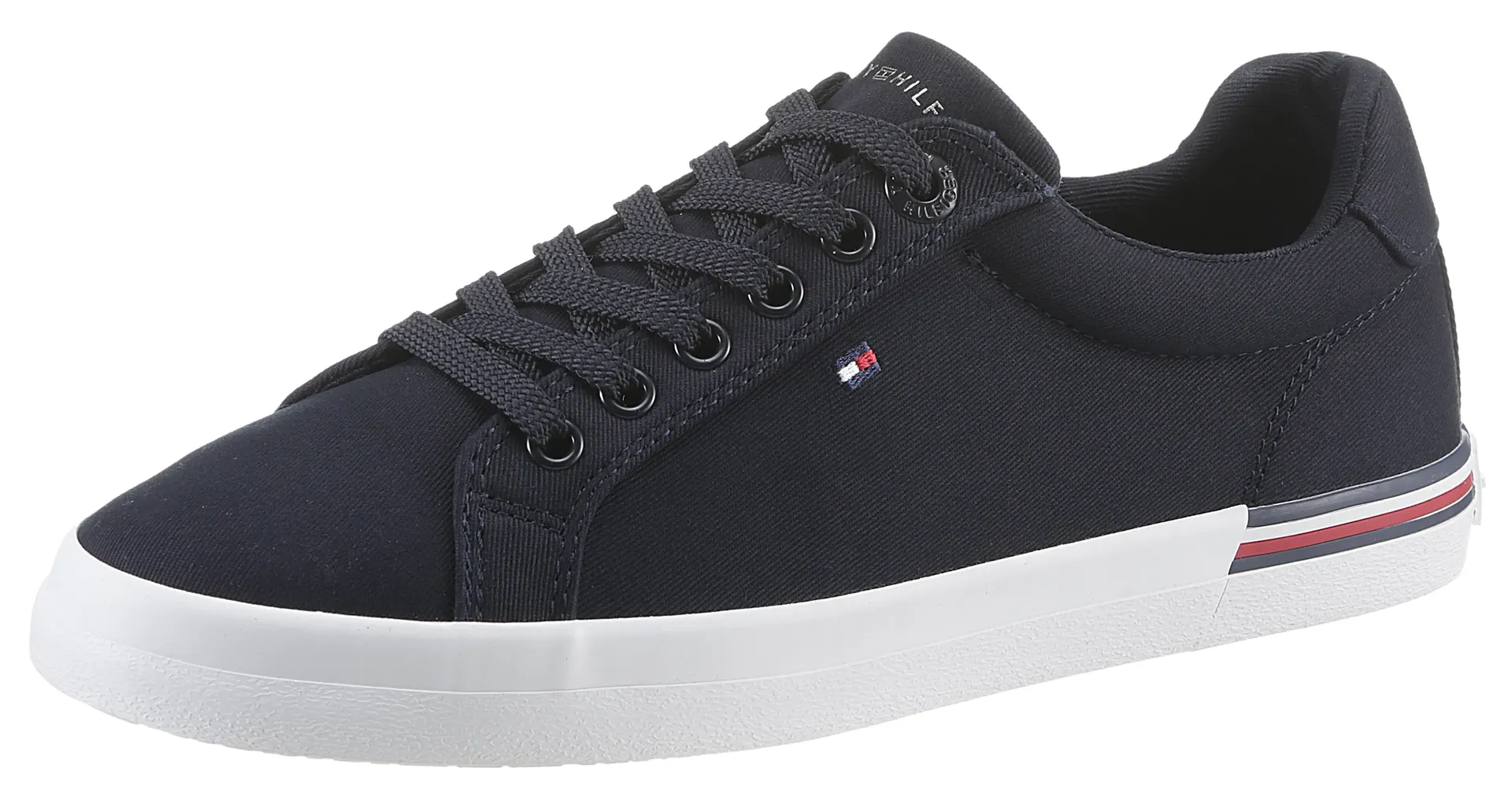 

Кроссовки Tommy Hilfiger "ESSENTIAL STRIPES SNEAKER", с полосками на подошве, повседневная обувь, полуботинки, туфли на шнуровке, синий